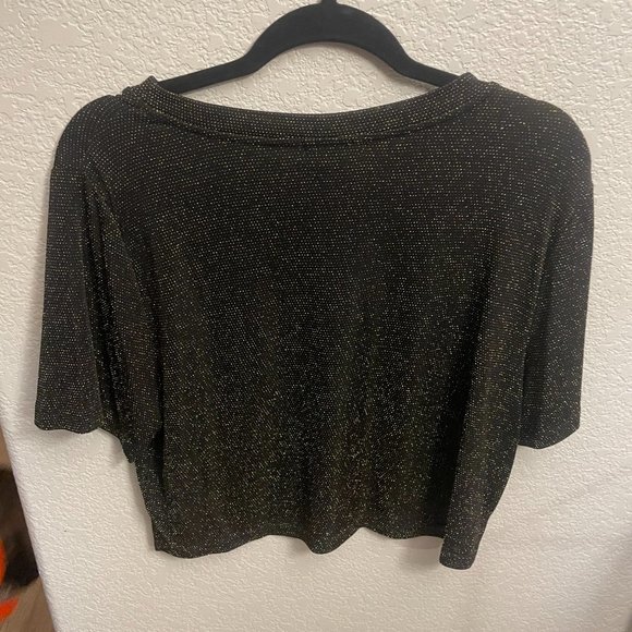 Socialite Gold Sparkle Crop Top - Picture 2 of 2